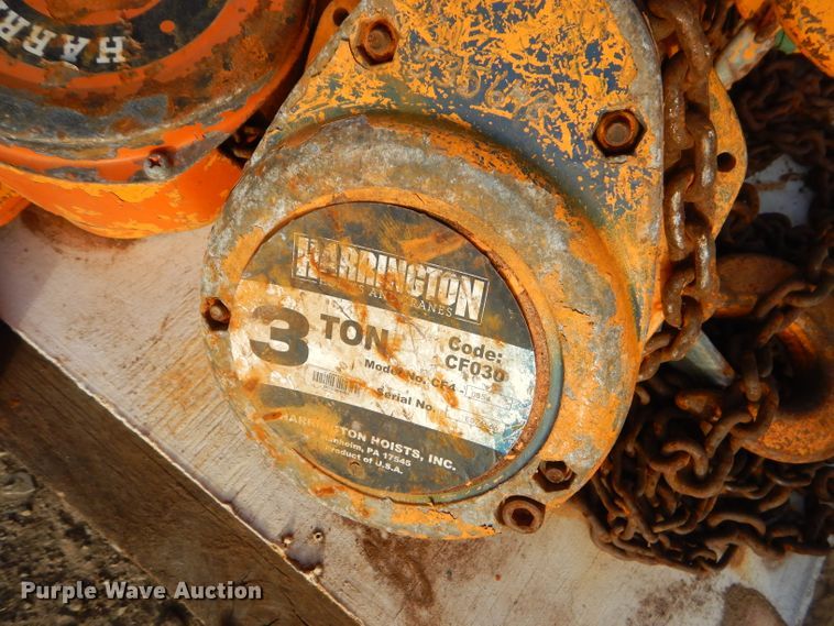 image for item GG9679 (6) Harrington chain hoists