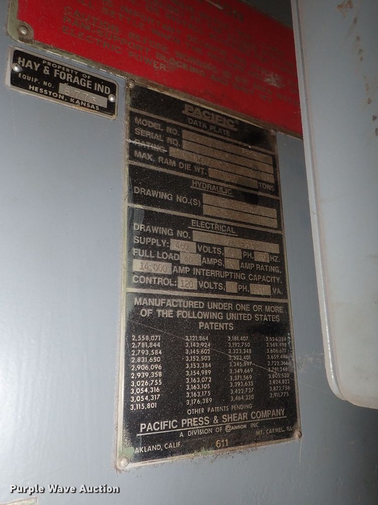 image for item GN9600 Pacific J225-10 hydraulic press brake