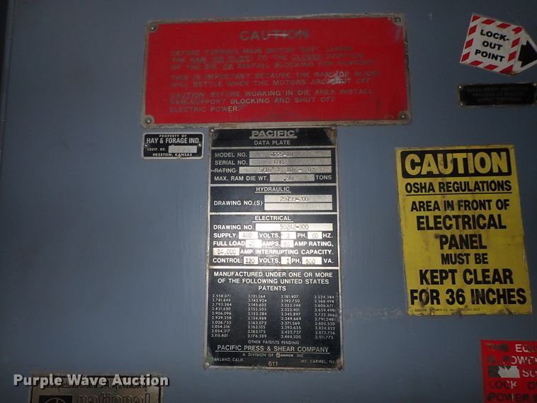 image for item GN9600 Pacific J225-10 hydraulic press brake