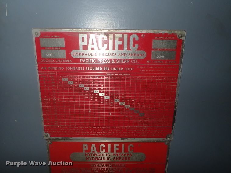 image for item GN9600 Pacific J225-10 hydraulic press brake