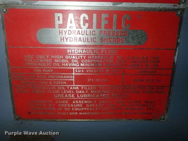 image for item GN9600 Pacific J225-10 hydraulic press brake