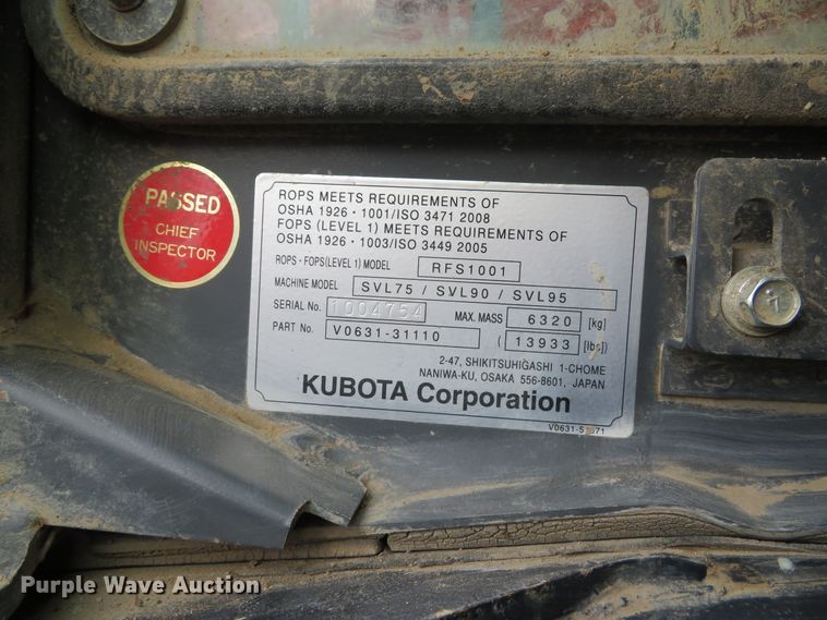 image for item DI2034 2016 Kubota SVL95-2S skid steer