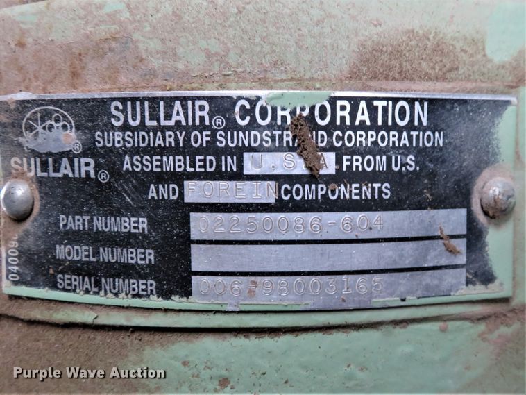 image for item DI2058 Sullair 185DPQ-JD air compressor