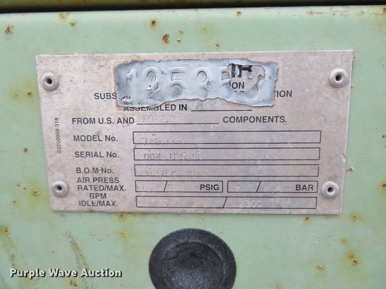 image for item DI2058 Sullair 185DPQ-JD air compressor