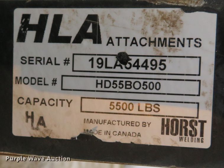 image for item GI9063 HLA HD55B0500 skid steer pallet forks
