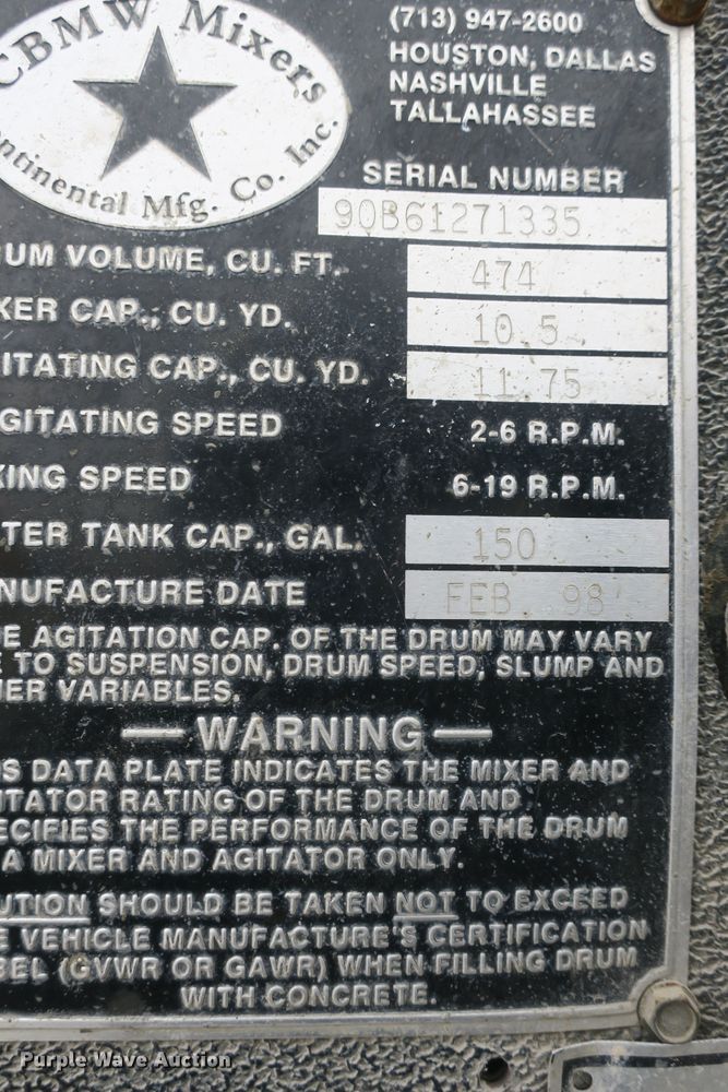 image for item DB10006 1998 Peterbilt 357 ready mix truck