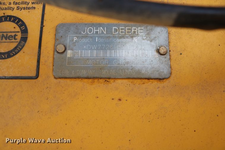 image for item DD6083 2002 John Deere 772CH Series II motor grader