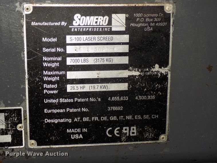 image for item DG2518 1999 Somero S100 laser screed
