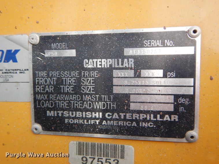 image for item DH4352 1999 Caterpillar GP50 forklift