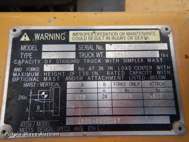 image for item DH4352 1999 Caterpillar GP50 forklift