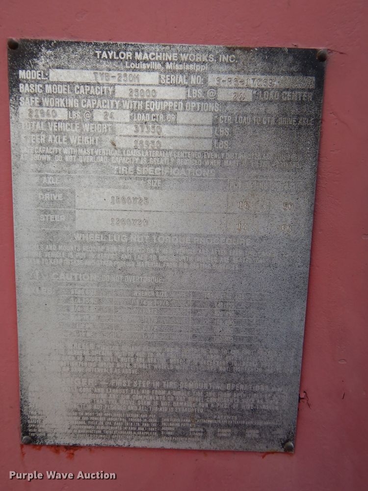 image for item DH4361 1983 Taylor TYB-250M forklift