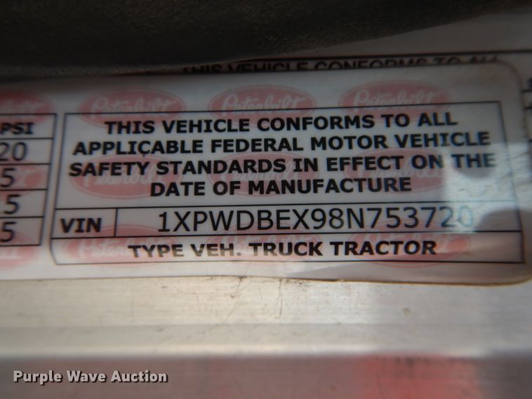 image for item DH4364 2008 Peterbilt 388 semi truck