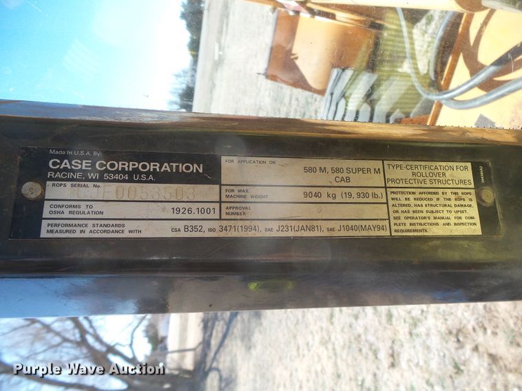 image for item DH4811 2002 Case 580 Super M backhoe