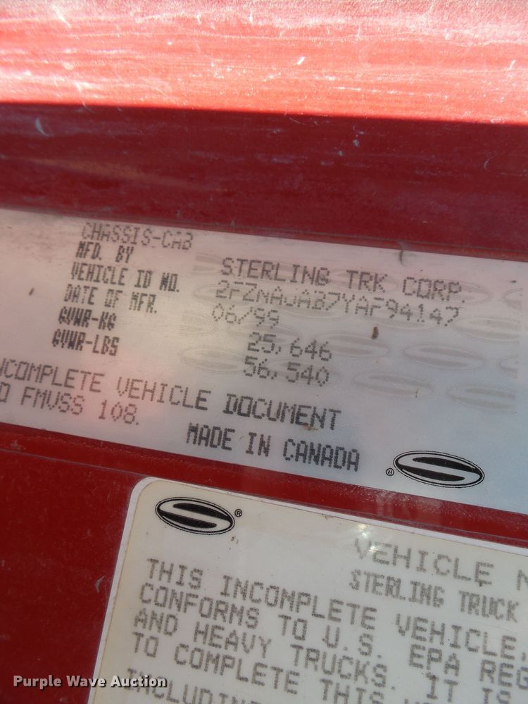 image for item DH7858 2000 Sterling L-Line construction dump truck