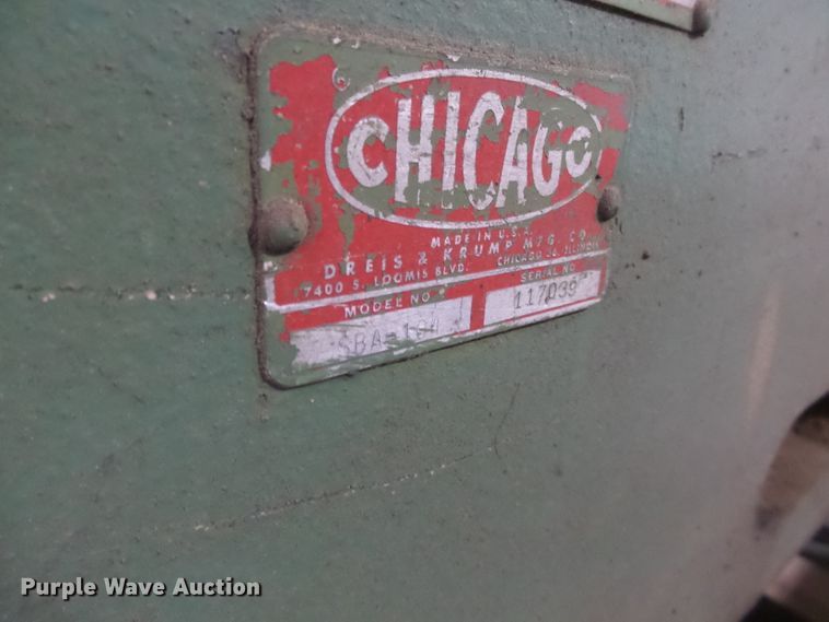 image for item DH7866 Chicago Dreis & Kromp SBA104 steel press brake