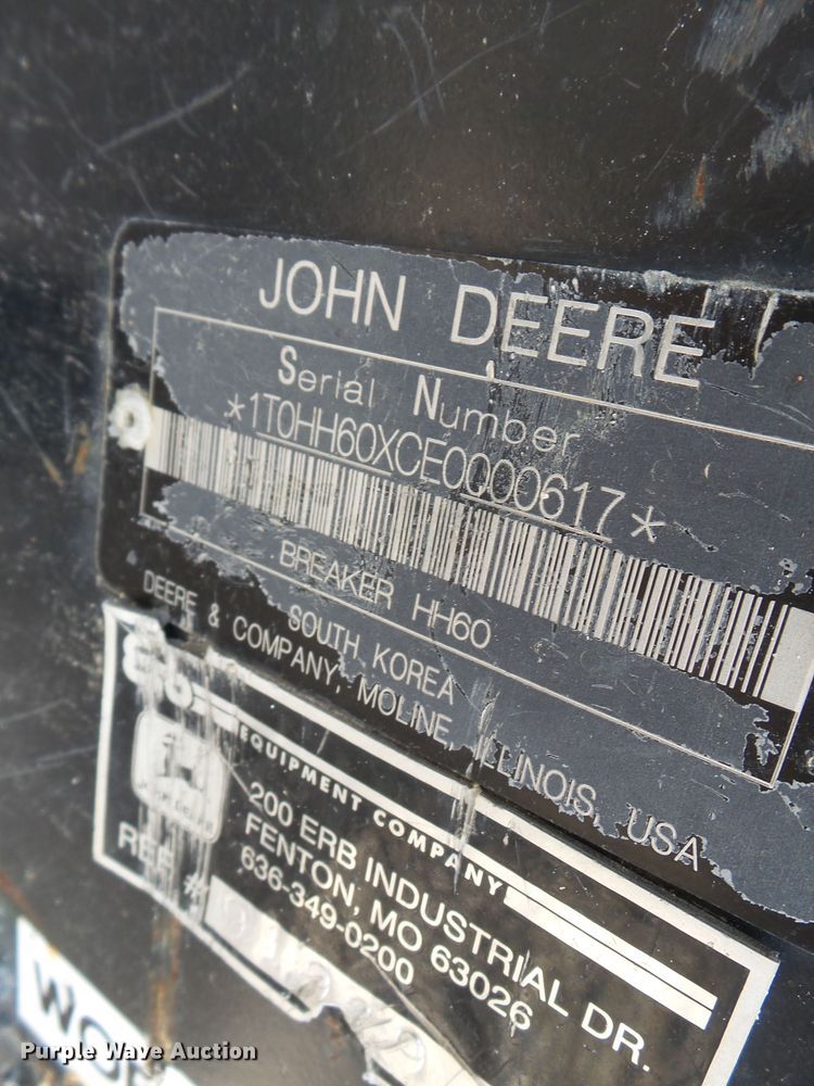 image for item DH7871 John Deere HH60 skid steer breaker