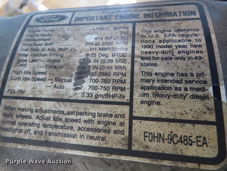 image for item DI2072 1990 Ford L8000 dump truck