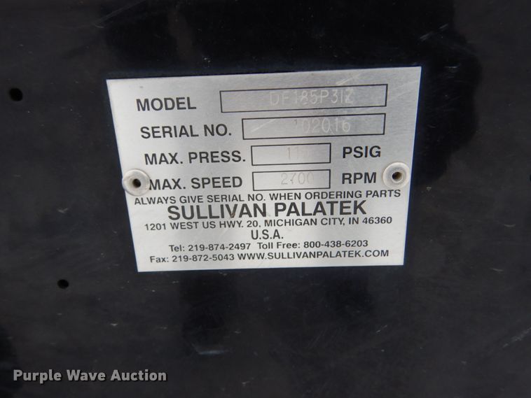 image for item FU9111 2014 Sullivan Palatek D185 air compressor