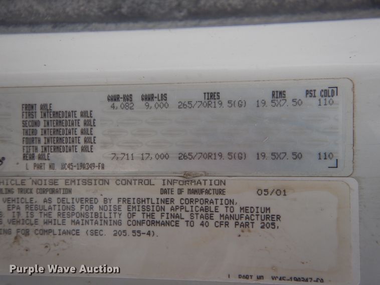 image for item FU9116 2002 Sterling Acterra flatbed truck