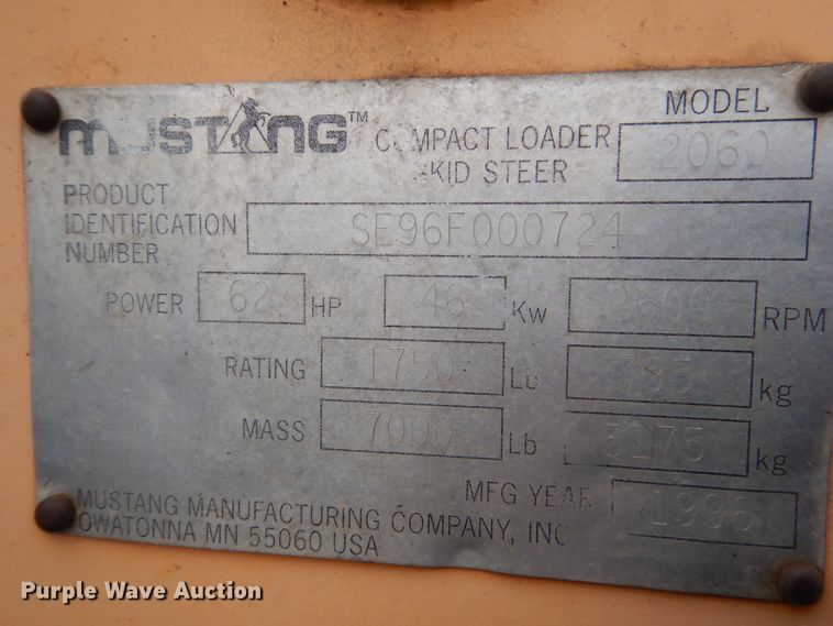 image for item FU9204 Mustang 2060 skid steer
