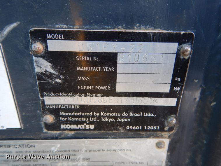 image for item FU9226 2008 Komatsu D51PX-22 dozer