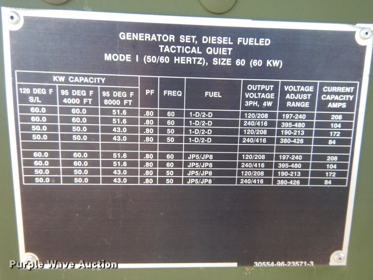image for item GB9787 2010 L3 MEP-806B generator