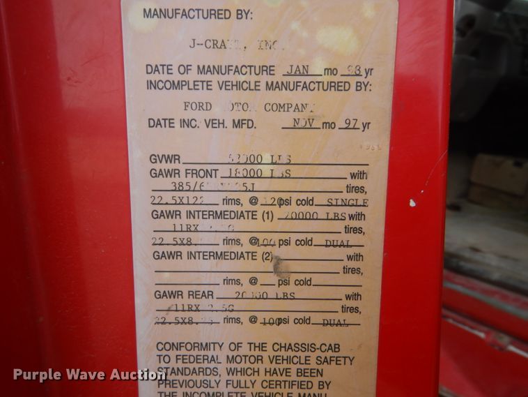 image for item GW9477 1998 Ford LNT8000 dump truck