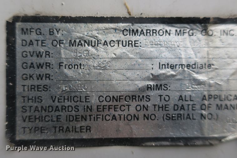 image for item DB10063 1979 King livestock trailer