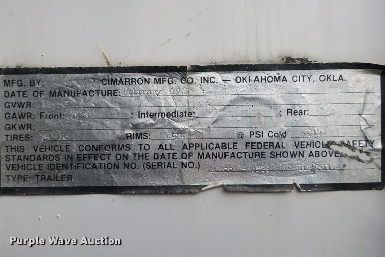 image for item DB10063 1979 King livestock trailer