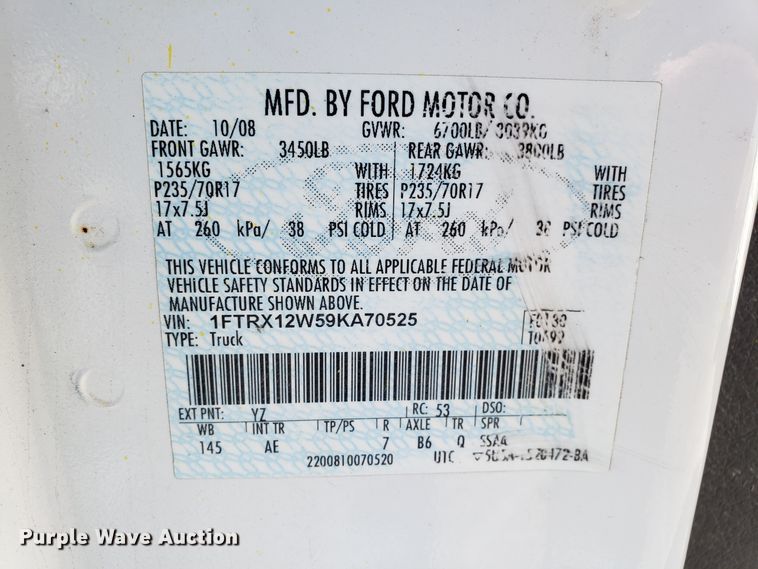 image for item DD2566 2009 Ford F150 SuperCab pickup truck