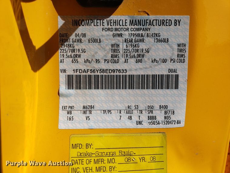 image for item DD2574 2008 Ford F550 Super Duty bucket truck