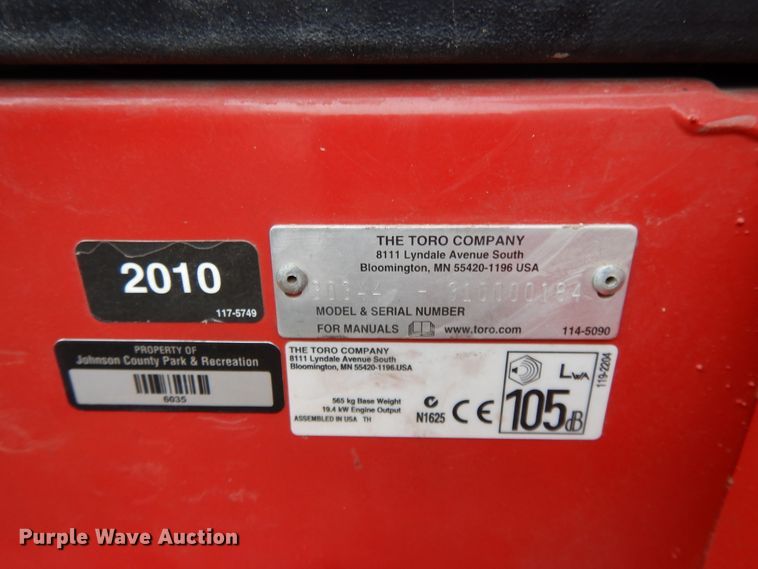 image for item DF5856 2010 Toro Groundmaster 3280D lawn mower