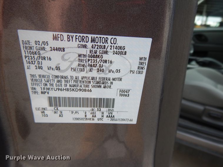 image for item DF5860 2005 Ford Escape Hybrid SUV