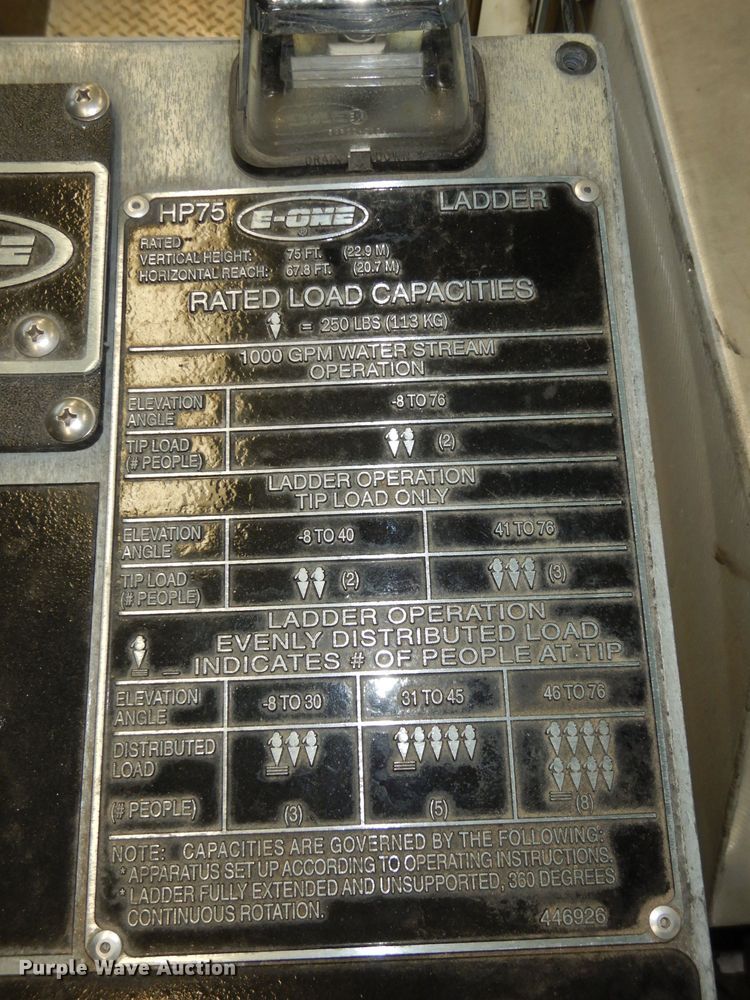 image for item DG6292 2001 E-one quint ladder fire truck