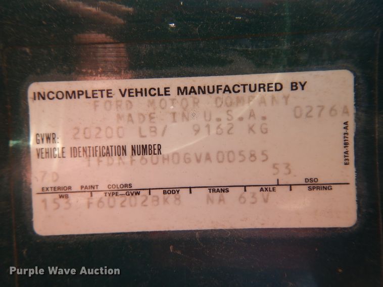 image for item ER9902 1986 Ford F700 dump truck