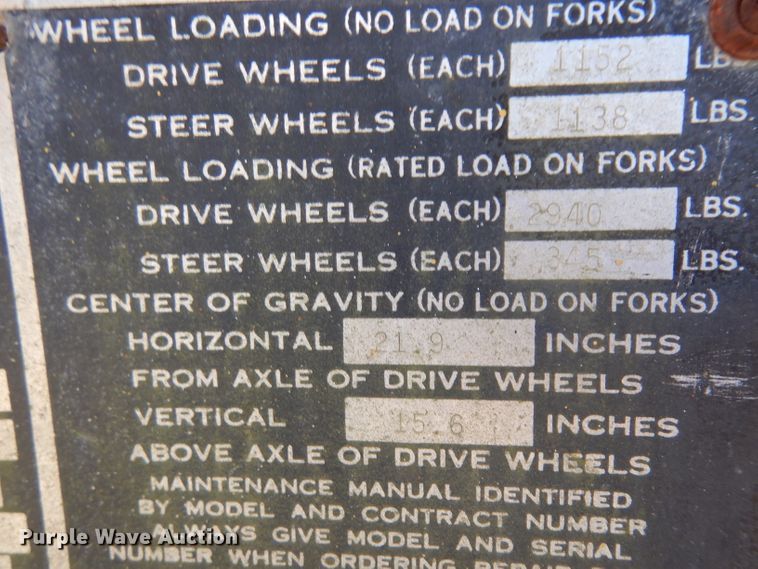 image for item ER9904 Clark 1632033 forklift