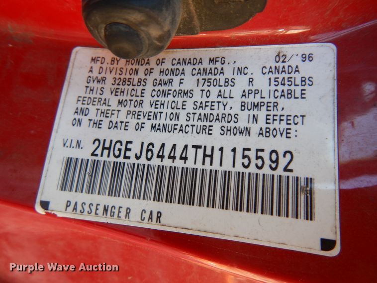 image for item ER9917 1996 Honda Civic