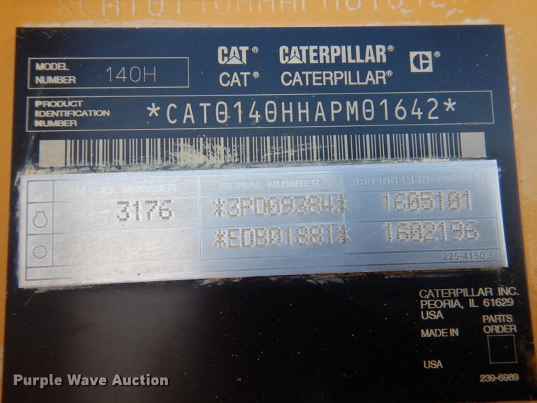 image for item FU9217 2004 Caterpillar 140H VHP Plus motor grader