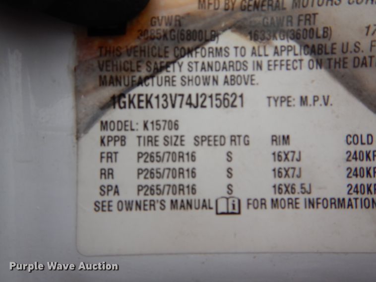 image for item GC9475 2004 GMC Yukon SUV