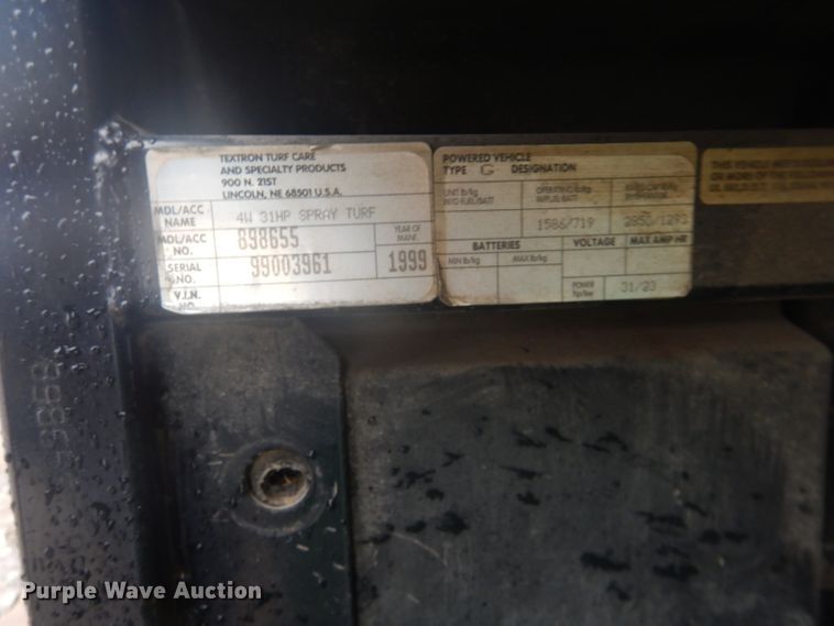 image for item GD9067 1999 Cushman Spraytek utility vehicle