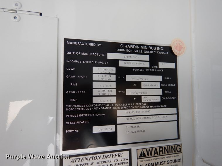 image for item GD9142 2004 Chevrolet Express G3500 school bus