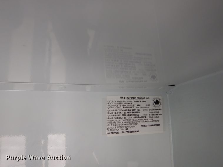 image for item GD9143 2005 Chevrolet Express G3500 school bus