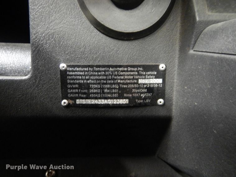 image for item GE9205 2009 Tomberlin golf cart