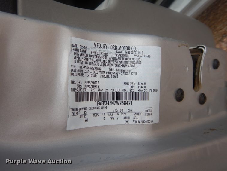 image for item GE9206 2007 Ford Focus