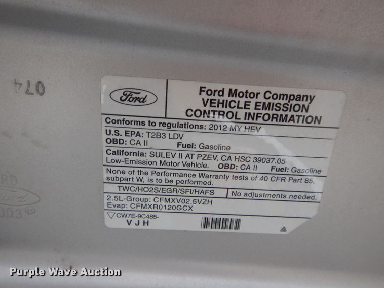 image for item GE9224 2012 Ford Fusion Hybrid