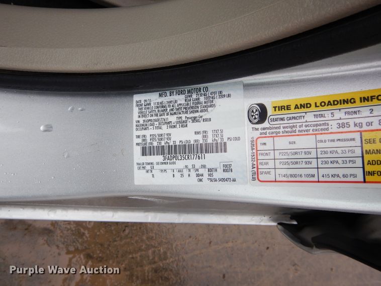 image for item GE9224 2012 Ford Fusion Hybrid