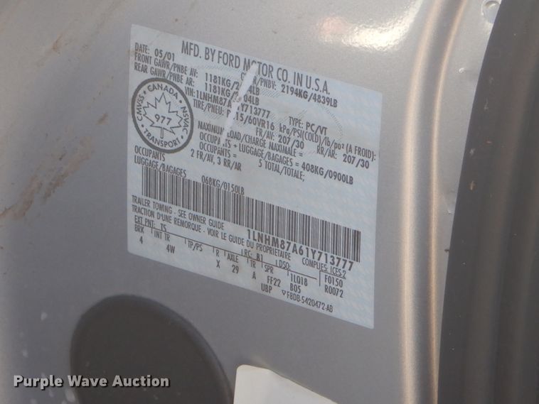 image for item GG9619 2001 Lincoln LS