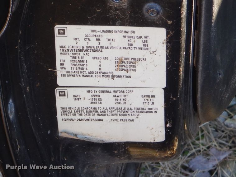 image for item GG9622 1998 Pontiac Grand Am GT