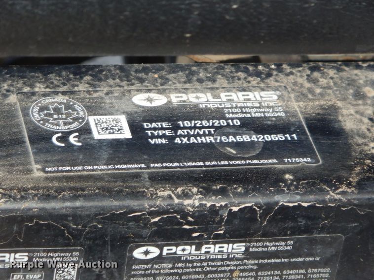 image for item GG9624 2011 Polaris Ranger R11HR utility vehicle