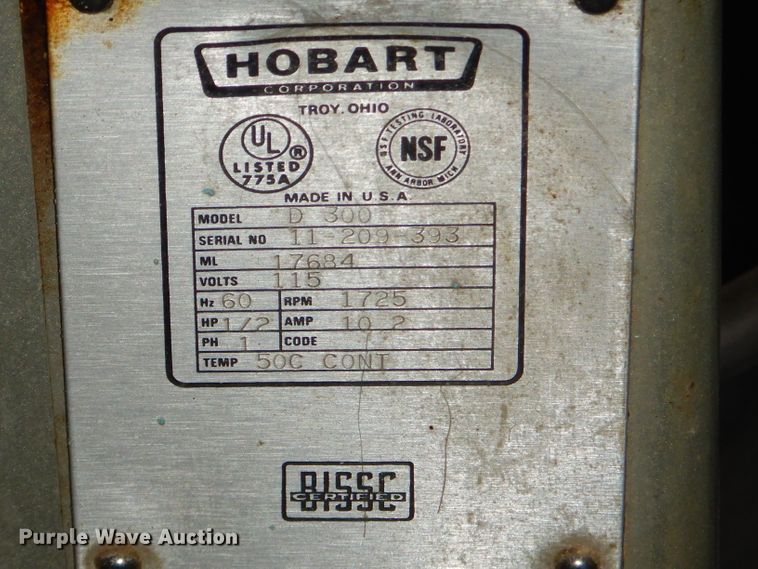 image for item GG9630 Hobart D300 mixer